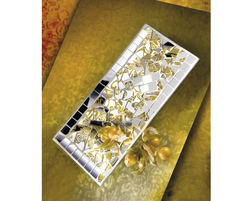 Dekoschale mit Mosaikmuster und Physalis