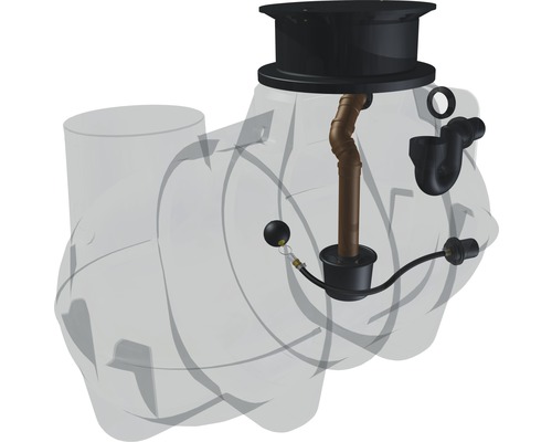 Erdtank zur Regenwasser-Rückhaltung/-Retention Greenlife 2.000 Liter Abwassertank mit Zubehör für die Gartenentwässerung