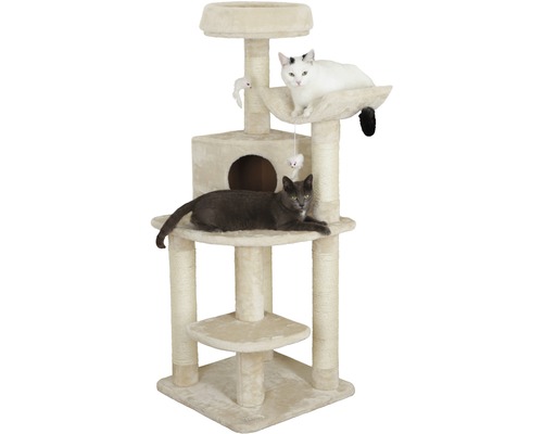 Katzenkratzbaum mit Liegeflächen, Höhle und Spielzeug für Katzen