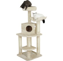 Katzenkratzbaum mit zwei Katzen
