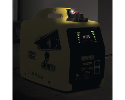 Champion Stromerzeuger mit Digitalanzeige und Dual Fuel Technologie
