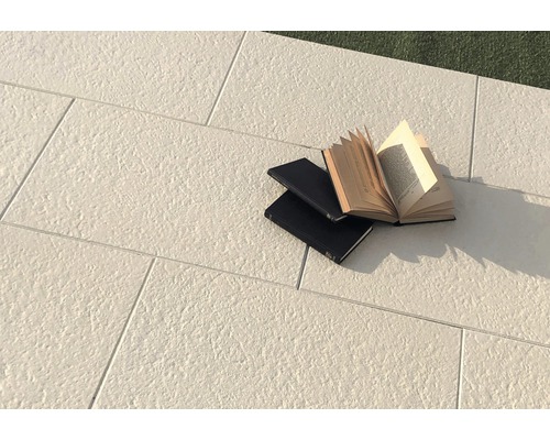 Terrassenplatte Scalpellinata creme 60 x 40 x 3,9 cm