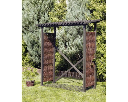 Holz-Sichtschutzzaun mit Weidenmatten für den Garten