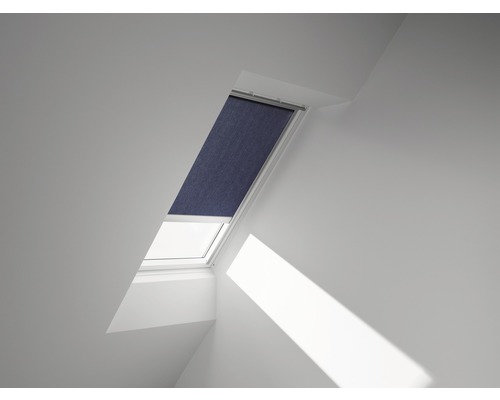 VELUX Sichtschutzrollos dunkelblau uni solarbetrieben Rahmen aluminium RSL 206 9050S
