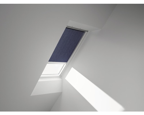 VELUX Sichtschutzrollo dunkelblau uni elektrisch Rahmen aluminium RML 206 9050S