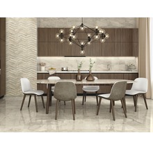 Feinsteinzeug Bodenfliese Sicilia Avorio 80x160 cm beige glänzend rektifiziert