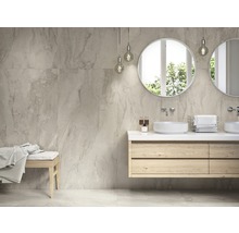 Feinsteinzeug Bodenfliese Sicilia Avorio 80x160 cm beige glänzend rektifiziert