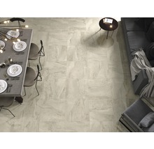 Feinsteinzeug Bodenfliese Sicilia Avorio 80x160 cm beige glänzend rektifiziert