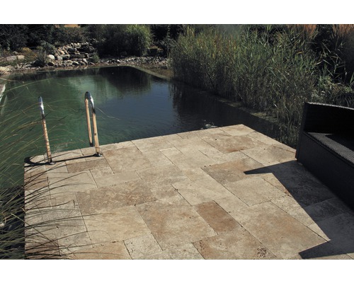 FLAIRSTONE Travertin Terrassenplatte Napoli römischer Verband Set = 1,48 m²-0