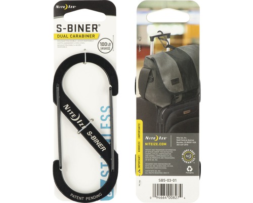 Nite Ize S-Biner Doppelkarabiner mit einer Traglast von 45 Kilogramm