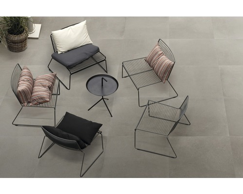 Feinsteinzeug Terrassenplatte Grigio rektifizierte Kante 90 x 90 x 3 cm