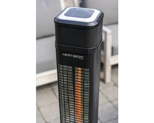 Schwarzer Heizstrahler für den Aussenbereich