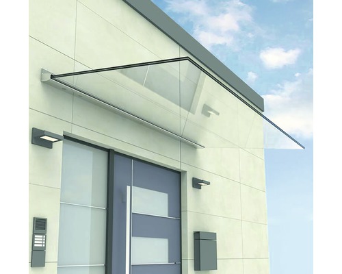 Vordach aus Glas über einer Haustür