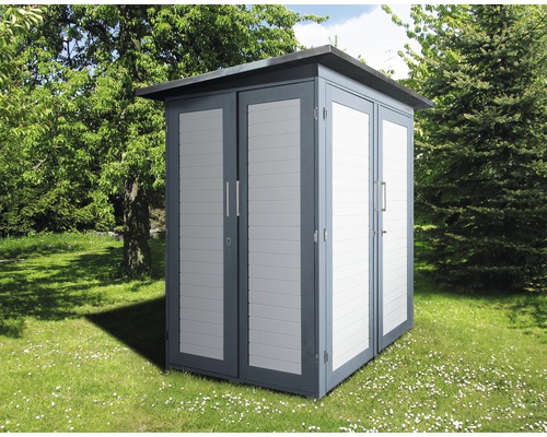 Gartenschrank weka Kompakt Q 200x125x217 cm grau-weiß Gartenschrank weka Kompakt Q 200x125x217 cm grau-weiß