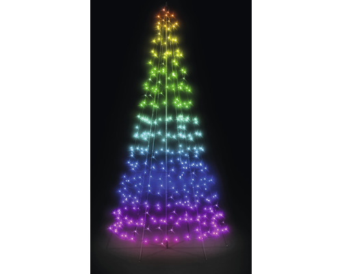 Lichtbaum Fahnenmast Twinkly Light Tree H 2 m 300 LEDs Lichtfarbe RGB, warmweiß und neutralweiß