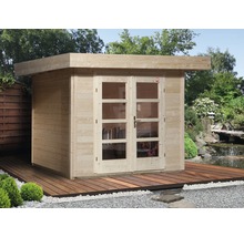 Gartenhaus weka Designhaus 126+ Gr. 1 hohes Durchgangsmaß 195 cm, mit Fußboden 356 x 284 cm natur