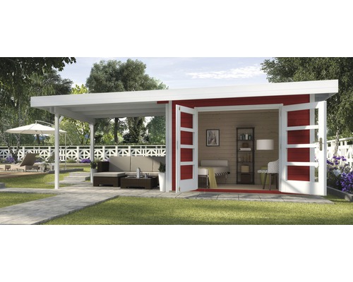 Gartenhaus weka Designhaus 126 B+ Gr. 1 hohes Durchgangsmaß 195 cm, mit Fußboden und Schleppdach 645 x 314 cm rot Gartenhaus weka Designhaus 126 B+ Gr. 1 hohes Durchgangsmaß 195 cm, mit Fußboden und Schleppdach 645 x 314 cm rot