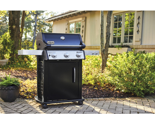 Gasgriller Weber Spirit E-315 GBS schwarz/silber, 3 Brenner, Aromaschienen, zwei Seitentische, Warmhalterost und GBS-Grillrost Gasgriller Weber Spirit E-315 GBS schwarz/silber, 3 Brenner, Aromaschienen, zwei Seitentische, Warmhalterost und GBS-Grillrost