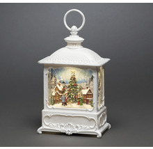 Dekorative Laterne mit Weihnachtsmotiv und Beleuchtung