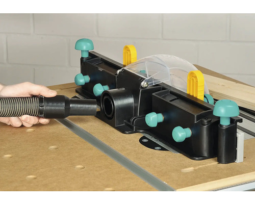 Wolfcraft Führungsschiene mit Absaugstutzen für präzises Sägen