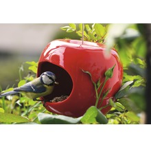 Apfelförmiges Vogelhaus mit Blaumeise