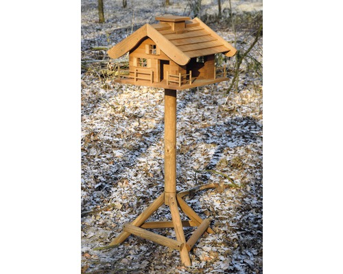 Vogelhaus aus Holz mit Ständer für den Garten