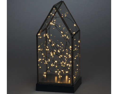 Dekorative Leuchte in Hausform mit Lichterkette
