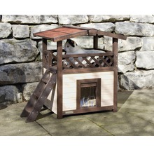 Katzenhaus mit zwei Etagen, Treppe und Aussichtsplattform