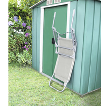 Sonnenliege GARDEN PLACE Bella 146 x 58 x 92 cm silbergrau, mit Liegefläche aus robustem Textilgewebe, Metallgestell, Rückenlehne verstellbar, Klappfunktion für platzsparende Lagerung