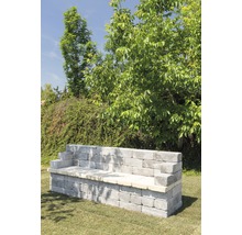Gartenbank Flairstone 3-Sitzer Beton 60x78x216 cm grau-thumb-6