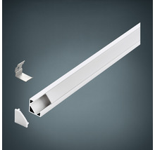 LED-Profil mit Montagehalterung und Endkappe