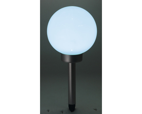 Gartenleuchte mit Kugelform und Erdspieß