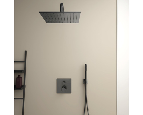 Brausegarnitur mit Kopfbrause, Handbrause und Thermostat
