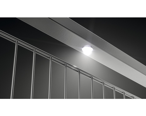 Beleuchtungsset ALBERTS Highlight mit 12 Leuchtmittel für 12 m Zaunlänge 
aufsteckbar, RAL 7016 anthrazit ( 2 Leuchtmittel pro 2 m Zaunelement )