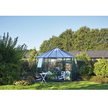 Gewächshaus Halls Atrium Sicherheitsglas 3 mm 375 x 375 cm grün
