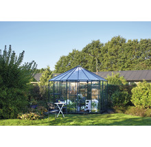 Gewächshaus Halls Atrium Sicherheitsglas 3 mm 375 x 375 cm grün