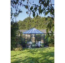 Gewächshaus Halls Atrium Sicherheitsglas 3 mm 375 x 375 cm grün