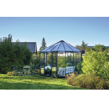 Gewächshaus Halls Atrium Sicherheitsglas 3 mm 375 x 375 cm grün