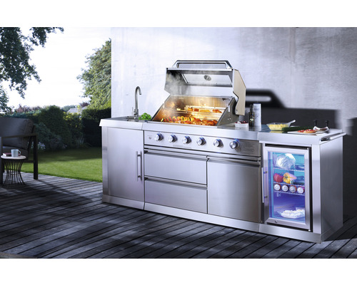 Buschbeck Gasgrill Outdoorküche Oxford mit 4 Brennern Seitenbrenner Edelstahlros - Bild 7 von 12