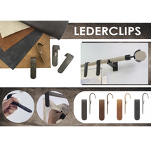 Vorhang-Lederclips dunkelbraun für Black Line & Nature Line Ø 20-28 mm 4 Stk.
