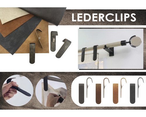 Lederclips zur Gardinenbefestigung
