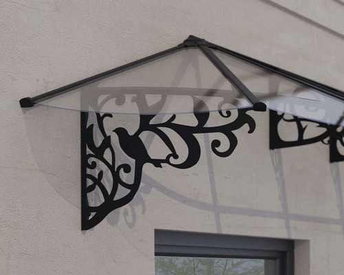 Vordach mit Vogelmotiv zur Hausmontage