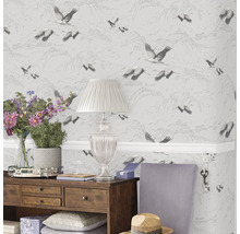 Vliestapete 113394 Laura Ashley Animalia Silber