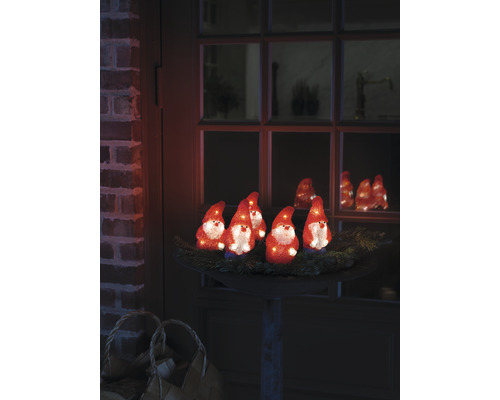 Konstsmide LED Acryl Weihnachtsmann, 5er-Set, ww