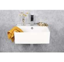 Handwaschbecken-Set Differnz Dione eckig inkl. Ablaufventil,Designsiphon,Standventil 46,5x46 cm weiß chrom-thumb-4