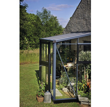 Gewächshaus Juliana Veranda inkl. Sicherheitsglas 3 mm 296 x 149 cm anthrazit schwarz