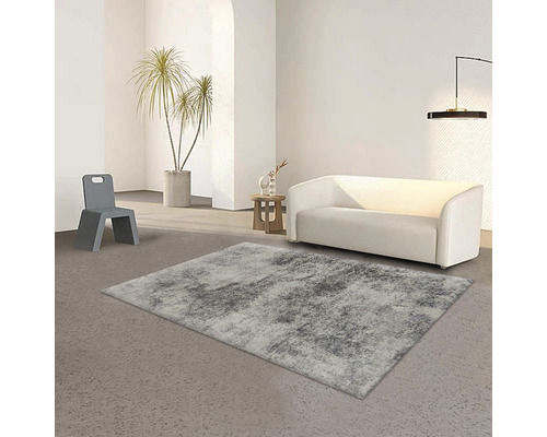 Wohnzimmer mit Teppich, Sofa, Stuhl und Zimmerpflanze