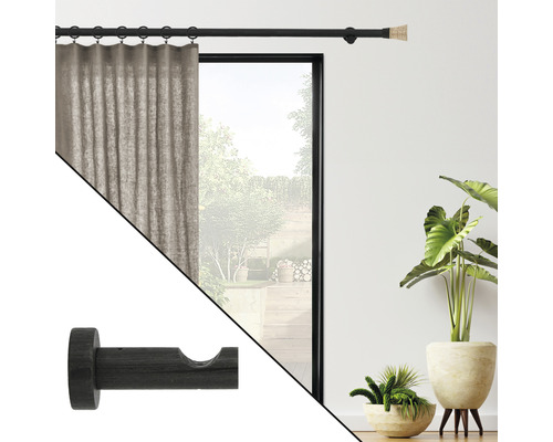 Gardinenstange mit Vorhang und Wandhalterung