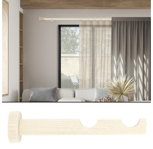 Doppelträger aus Holz für Gardinenstangen im Wohnzimmer