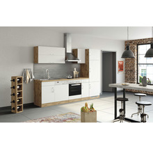 Helle Küche mit Einbauschränken, Spüle, Geschirrspüler, Herd, Dunstabzugshaube und Weinregal